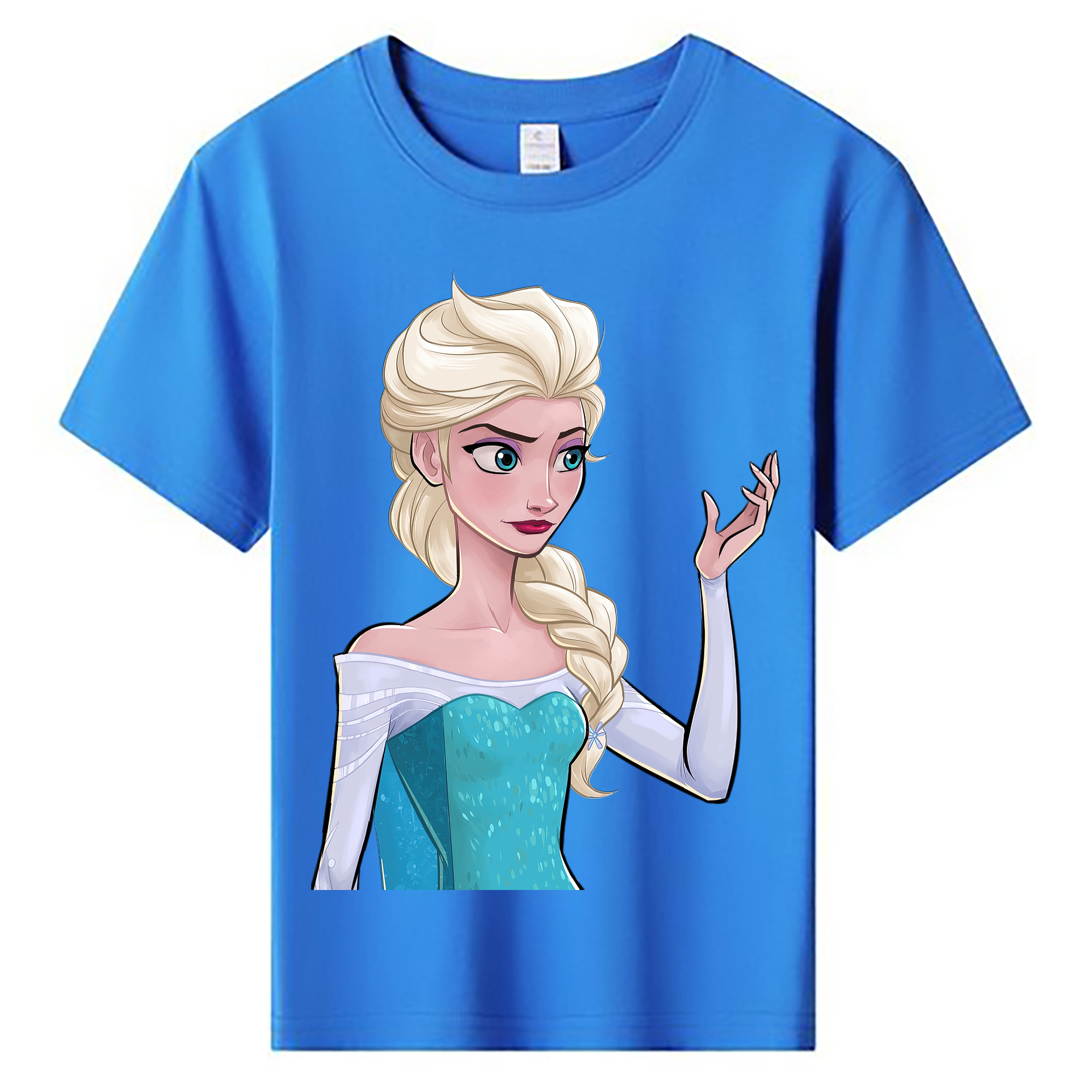 （画像用） アナと雪の女王 アンナ エルサ Frozen Anna Elsa 綿100％キッズTシャツ（フロントプリント）